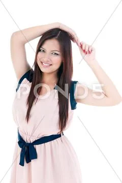 Pretty woman smiling Stock Photos