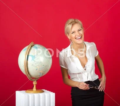 Pretty woman as teacher Stock Photos