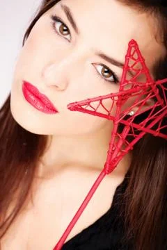 Pretty woman's face Stock Photos