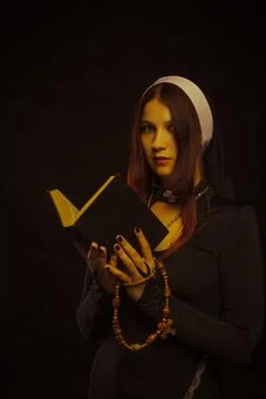 Pretty young nun Stock Photos