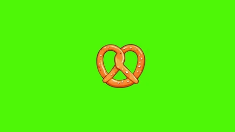 Pretzel animation isolated on a green screen Stock Footage 285079451