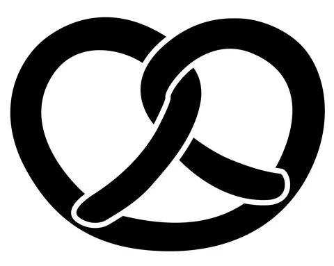 Pretzel - baking product - vector silhouette not symmetrical picture for a logo Stock Illustration