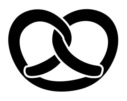 Pretzel - baking product - vector silhouette illustration for logo or icon. Stock Illustration