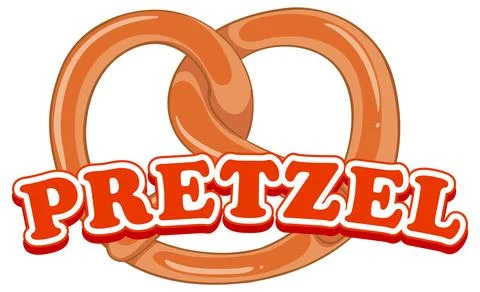 Pretzel bread with text for banner or poster design Stock Illustration