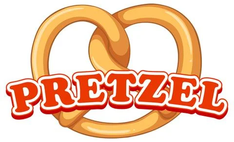 Pretzel bread with text for banner or poster design Stock Illustration
