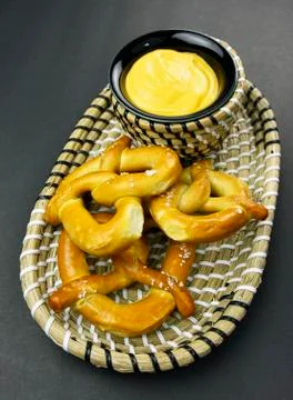 Pretzel With Cheese Stock Photos