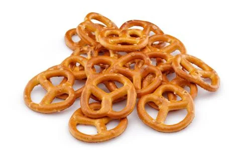 Pretzel crackers on white background Stock Photos