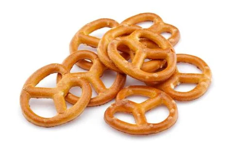 Pretzel crackers on white background Stock Photos