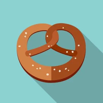 Pretzel flat icon Stock Illustration