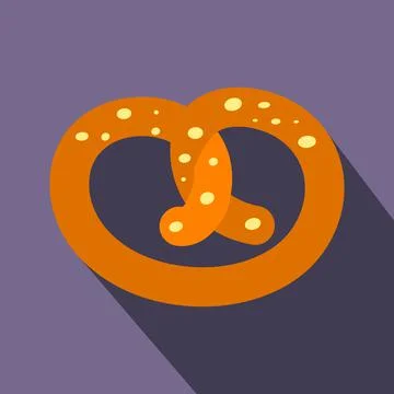 Pretzel flat icon Stock Illustration