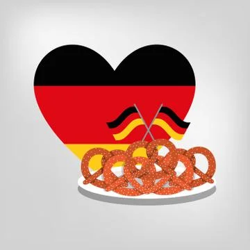 Pretzel german bread Stock Illustration