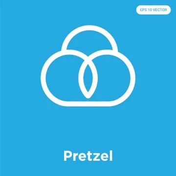 Pretzel icon isolated on blue background Free Stock Illustration