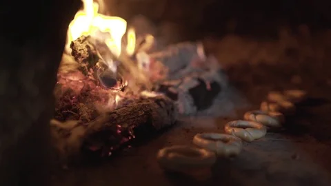 Pretzel in the incinerator Stock Footage 79770770