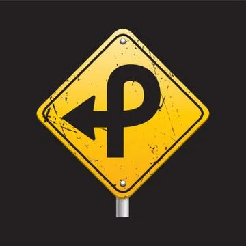 Pretzel loop on right sign Stock Illustration