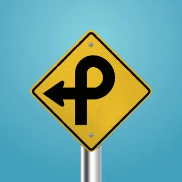 Pretzel loop road signboard Ilustración de archivo