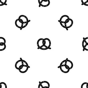 Pretzel pattern seamless black Illustrazione stock