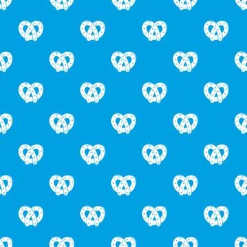 Pretzel pattern vector seamless blue Illustrazione stock