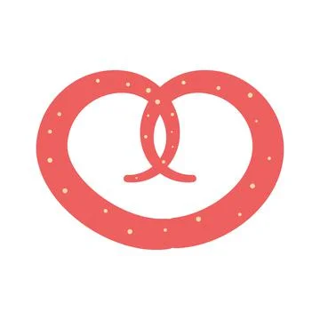 Pretzel with powder on white background for web Stock Illustration