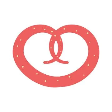 Pretzel with powder on white background for web Stock Illustration