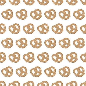 Pretzel repeat background vector pattern illustration Stock Illustration