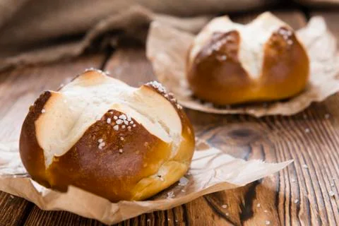 Pretzel roll with salt Stock Photos