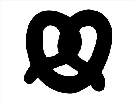 Pretzel silhouette vector art Stock Illustration