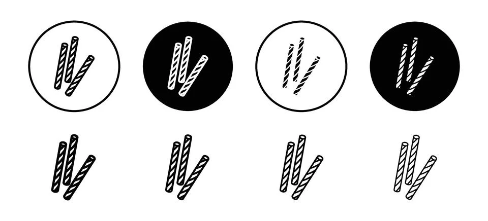 Pretzel sticks icon vector set collection for web Stock Illustration