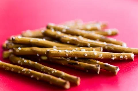 Pretzel Sticks Macro Stock Photos