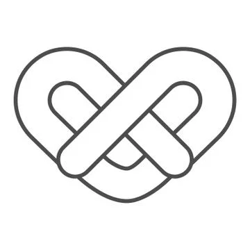 Pretzel thin line icon. Traditional german soft bun symbol, outline style Stock Illustration