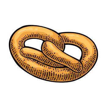 Pretzel. Vector black hand drawn vintage engraving Stockillustratie