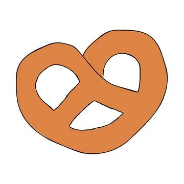 Pretzel vector illustration isolated on white background. Stock Illustration