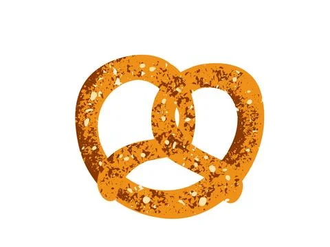 Pretzel vector illustration isolated on white background. Salted cracker snack 库存插图