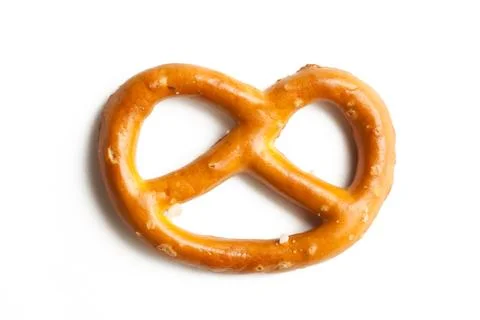 Pretzel on white background Stock Photos