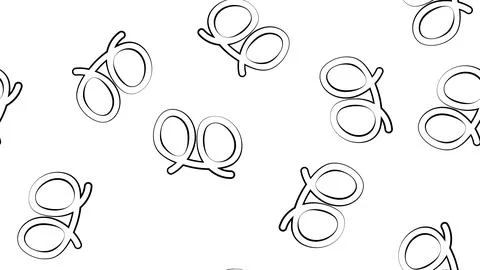 Pretzel on white background, vector illustration, pattern. bread product, cul Stock Illustration