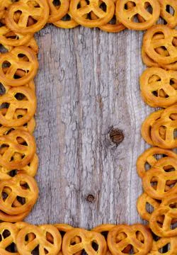 Pretzels frame Stock Photos