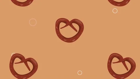 Pretzels pastry products pattern animation Stock Footage 201903622