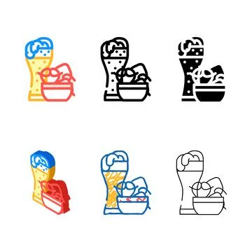 Pretzels snack and beer range color icon vector Stock Illustration