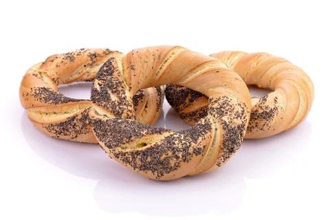 Pretzels on a white background Stock Photos