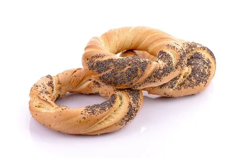Pretzels on a white background Stock Photos