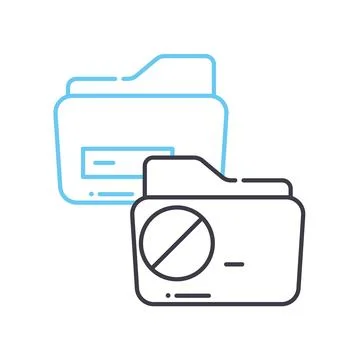 Prevent document line icon, outline symbol, vector illustration, concept sign Illustrazione stock