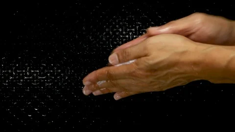 Prevent germs from the Covid 19 virus with clean hand by soap Video stock 127222044