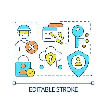 Prevent hacking attack concept icon Stock Illustration