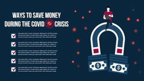 Prevent improve save money during the epidemic COVID-19 Stock Illustration
