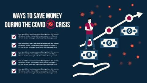 Prevent improve save money during the epidemic COVID-19 Stock Illustration