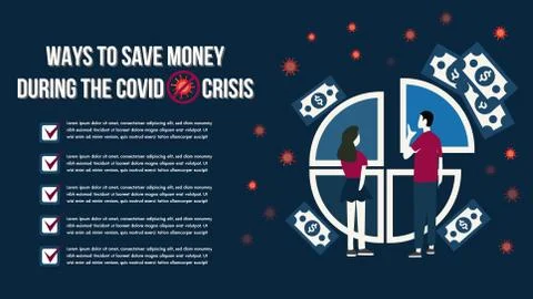 Prevent improve save money during the epidemic COVID-19 Stock Illustration
