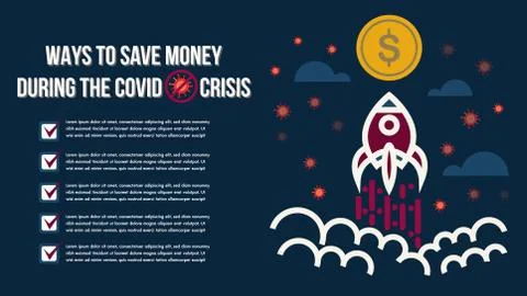 Prevent improve save money during the epidemic COVID-19 Stock Illustration