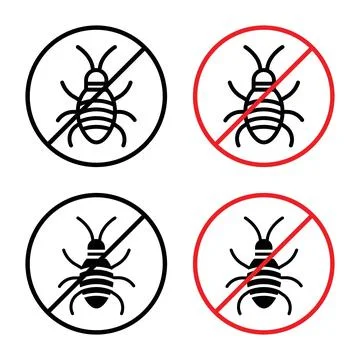Prevent insect infestations with this stop insect sign, featuring a prohibi.. Stock Illustration