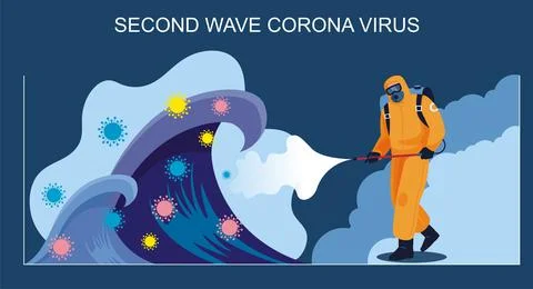 Prevent second wave coronavirus Illustrazione stock