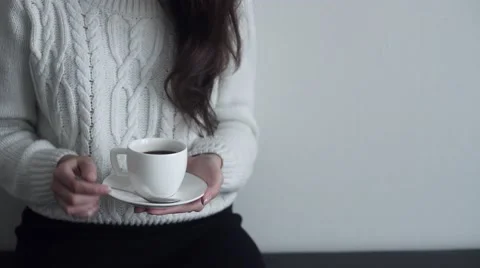 Prevent Spoon sugar with coffee on a white background Stock Footage 56317904