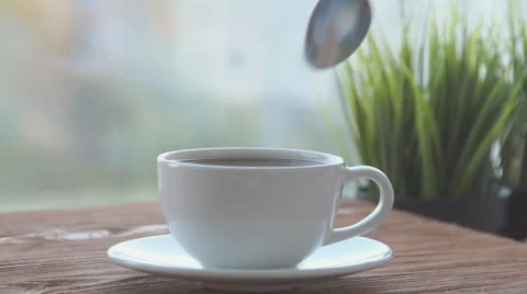 Prevent spoon tea in a transparent circle Stock Footage 68971284